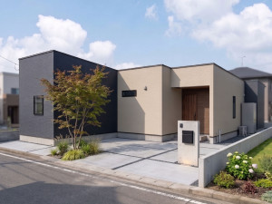 八女市吉田、新築一戸建ての完成予想図（外観）画像です