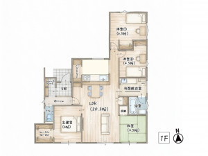八女市吉田、新築一戸建ての間取り画像です