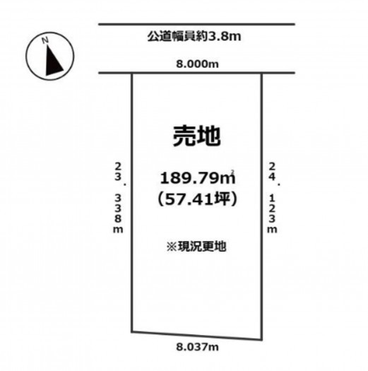 知立市山屋敷町東山の土地の画像です