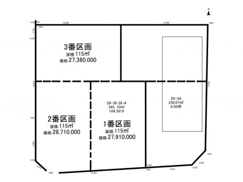 刈谷市野田町向イ山、土地の間取り画像です