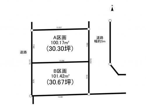 刈谷市野田町西田、土地の間取り画像です