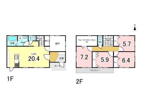 知立市鳥居３丁目、一戸建ての間取り画像です