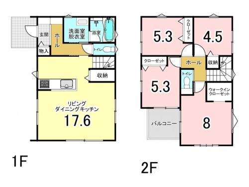 知立市牛田町東前、一戸建ての間取り画像です