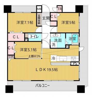 刈谷市幸町1、マンションの間取り画像です