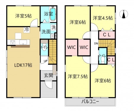 刈谷市泉田町大久屋、一戸建ての間取り画像です
