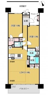 刈谷市南桜町１丁目、マンションの間取り画像です