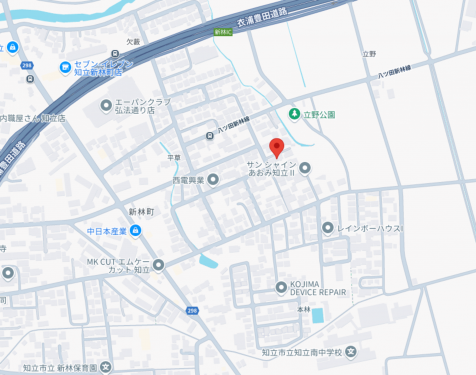 知立市新林町、一戸建ての地図画像です