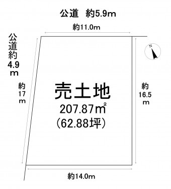 刈谷市野田町西屋敷、土地の間取り画像です