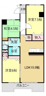 刈谷市新栄町２丁目、マンションの間取り画像です