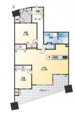 刈谷市高松町５丁目、マンションの間取り画像です