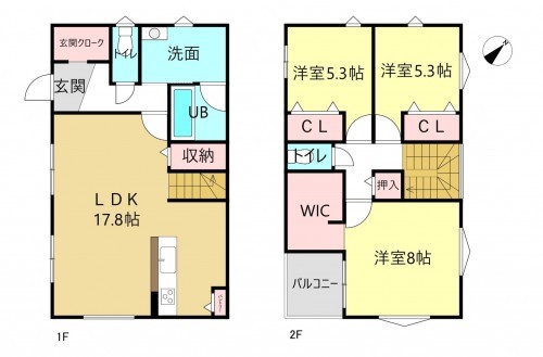 刈谷市小垣江町半崎18番4、一戸建ての間取り画像です