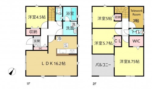 刈谷市今川町３丁目、一戸建ての間取り画像です