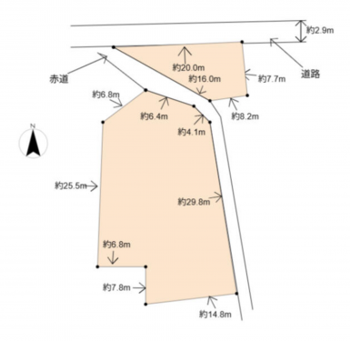 知立市八橋町踊場、土地の間取り画像です