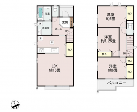 刈谷市沖野町１丁目、一戸建ての間取り画像です