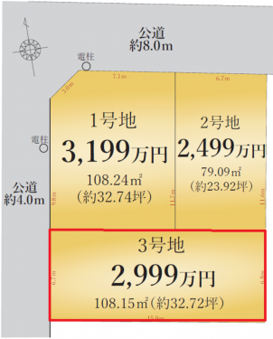 刈谷市高津波町３丁目、土地の間取り画像です