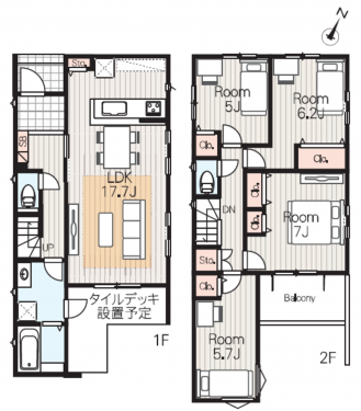 刈谷市一ツ木町７丁目、一戸建ての間取り画像です