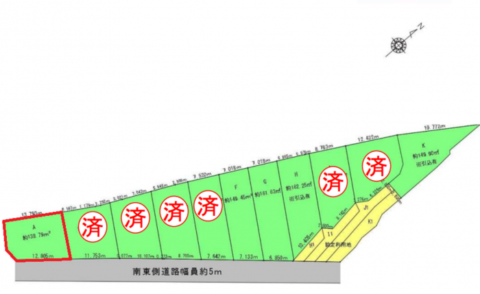 刈谷市泉田町北中浜の土地の画像です