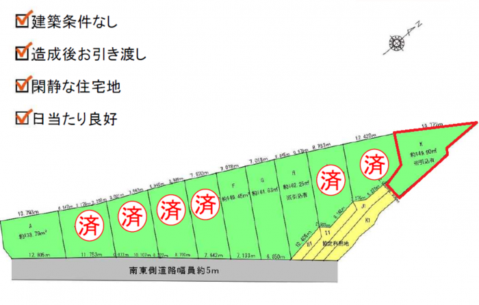 刈谷市泉田町北中浜の土地の画像です