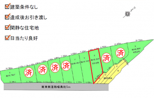 刈谷市泉田町北中浜、土地の間取り画像です