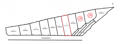 刈谷市泉田町北中浜、土地の間取り画像です