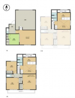 知立市新林町茶野、一戸建ての間取り画像です