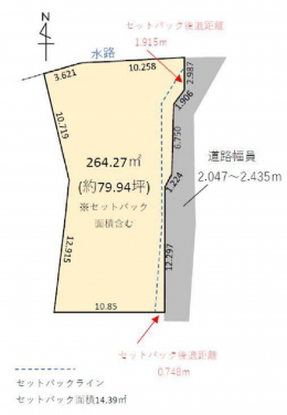知立市西中町永崎、土地の間取り画像です