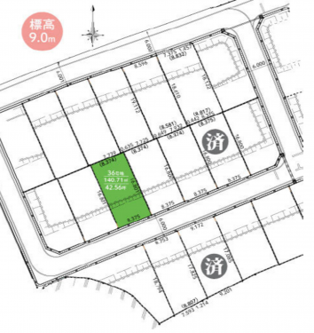 知立市八橋町五輪、土地の間取り画像です