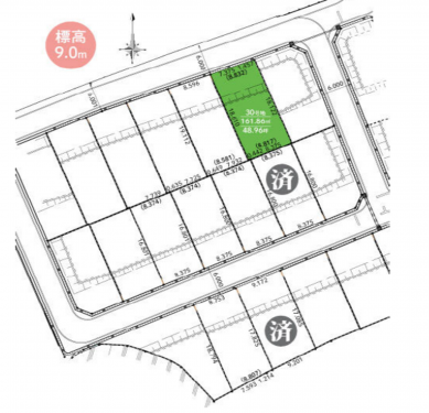 知立市八橋町五輪、土地の間取り画像です