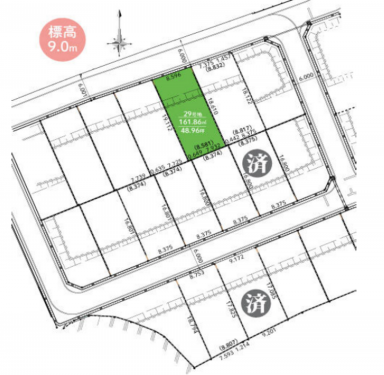 知立市八橋町五輪、土地の間取り画像です