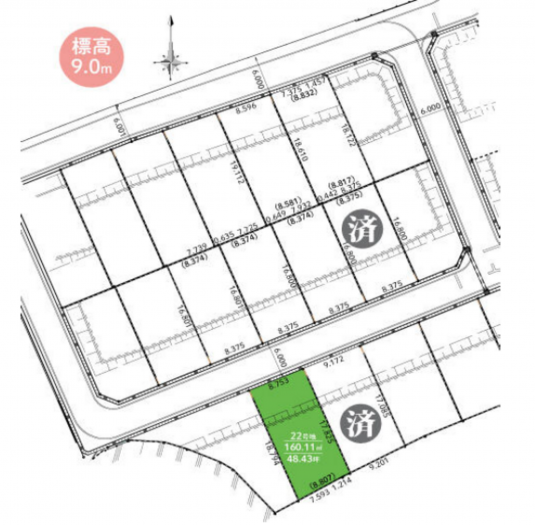 知立市八橋町五輪の土地の画像です
