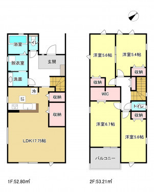 刈谷市井ケ谷町中切、一戸建ての間取り画像です