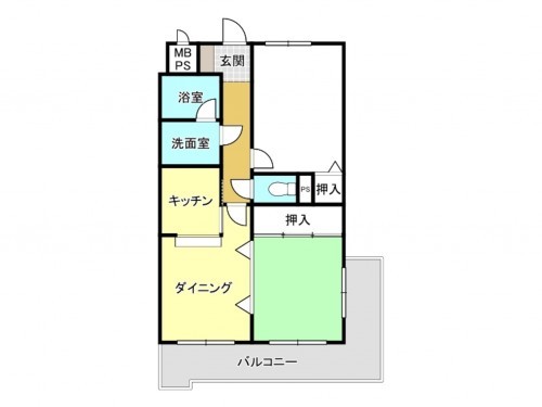 徳島市南佐古六番町、マンションの間取り画像です