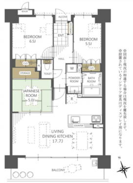 徳島市福島1丁目、マンションの間取り画像です