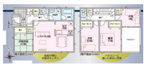 徳島市北田宮2丁目、一戸建ての間取り画像です