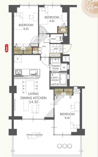 徳島市かちどき橋4丁目のマンションの画像です