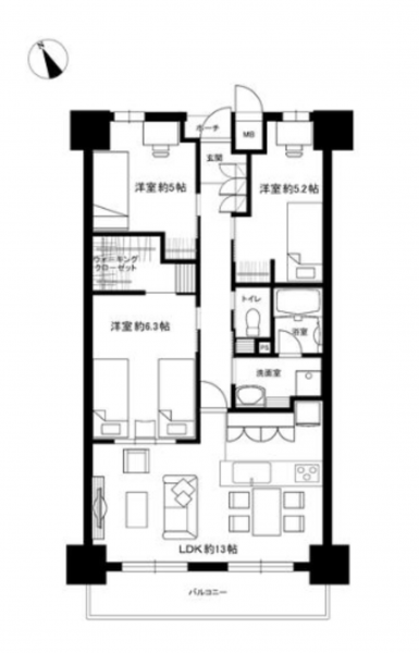 徳島市川内町大松のマンションの画像です