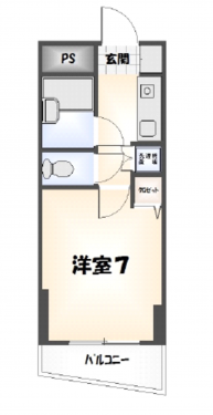 徳島市かちどき橋3丁目、収益物件の間取り画像です