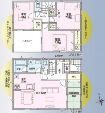 徳島市末広5丁目、一戸建ての間取り画像です