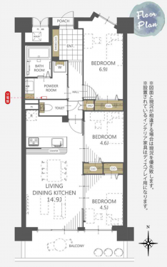 徳島市佐古三番町、マンションの間取り画像です