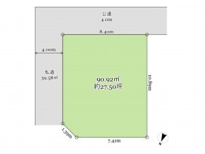 武蔵村山市学園、土地の間取り画像です