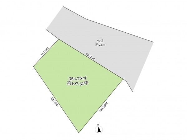 武蔵村山市中原、土地の間取り画像です