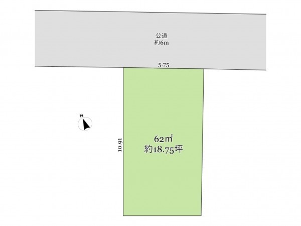 武蔵村山市大南、土地の間取り画像です