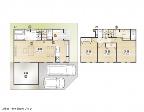 武蔵村山市中藤、土地の建築プラン例画像です
