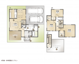 武蔵村山市中藤、土地の建築プラン例画像です