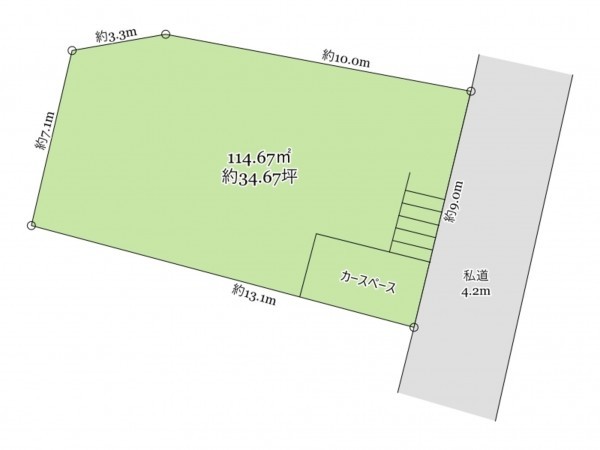 武蔵村山市中藤、土地の間取り画像です