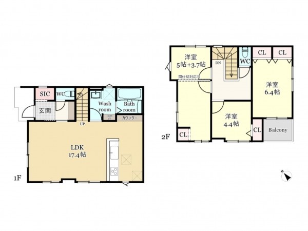 武蔵村山市大南、新築一戸建ての間取り画像です