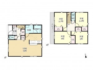 武蔵村山市本町、新築一戸建ての間取り画像です