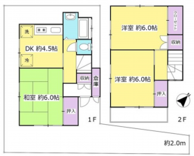 武蔵村山市学園、中古一戸建ての間取り画像です