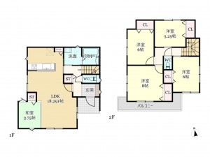 武蔵村山市伊奈平、新築一戸建ての間取り画像です
