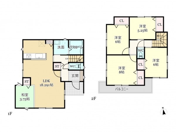 武蔵村山市伊奈平、新築一戸建ての間取り画像です